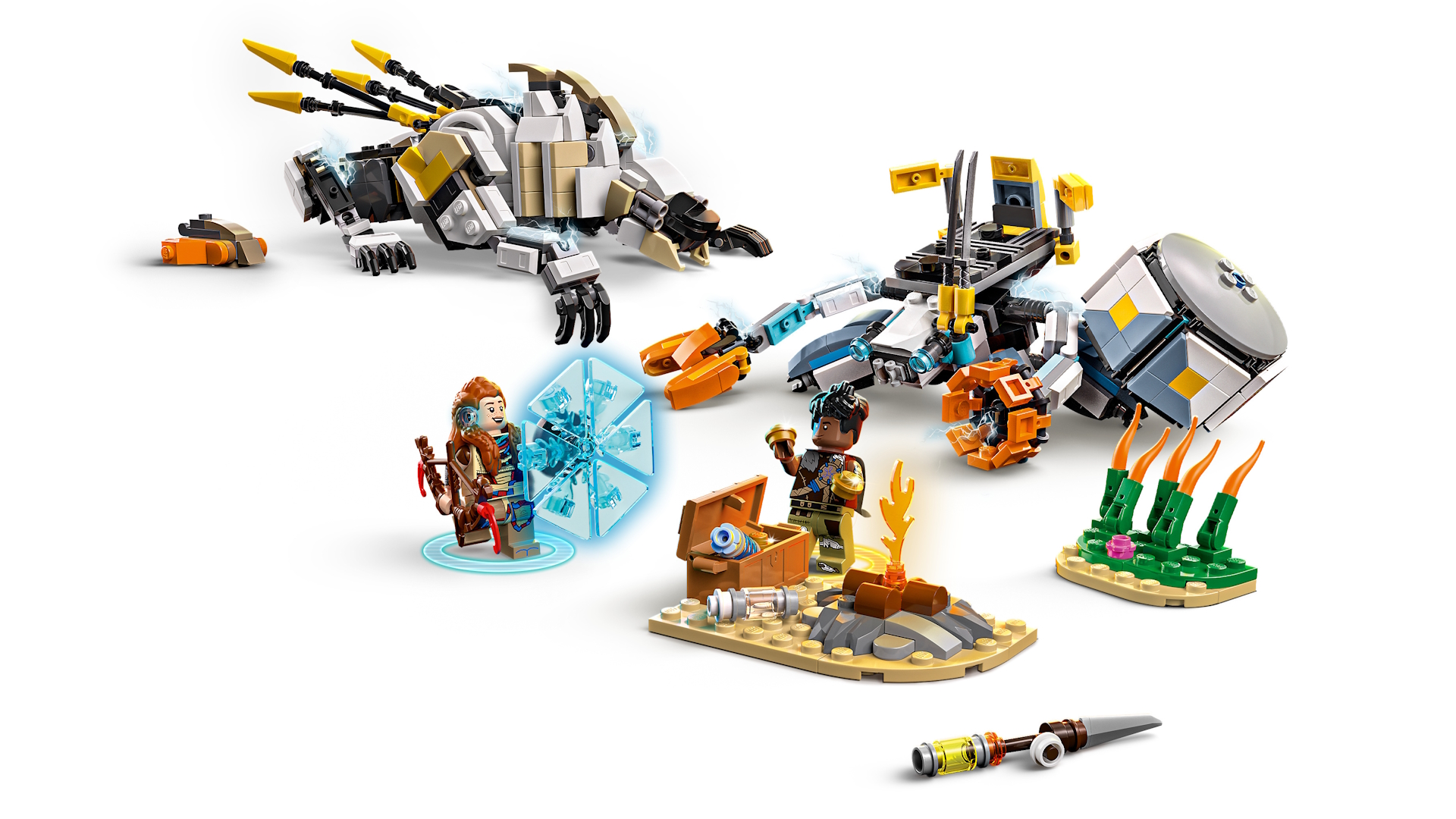 Hei me kasataan: LEGO Horizon – Aloy ja Varl vastaan Kilpikipittäjä ja Sahahammas (77037)